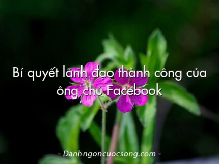 Bí quyết lãnh đạo thành công của ông chủ Facebook