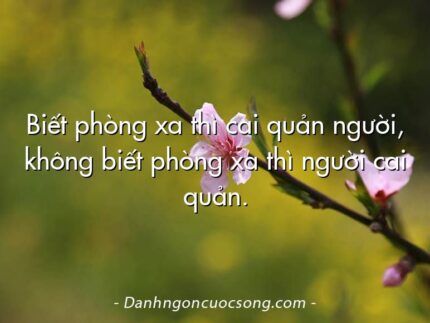 Biết phòng xa thì cai quản người, không biết phòng xa thì người cai quản.