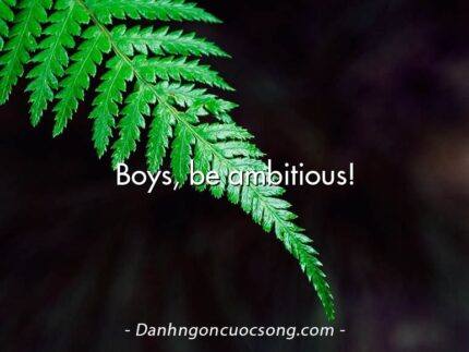 Boys, be ambitious!
