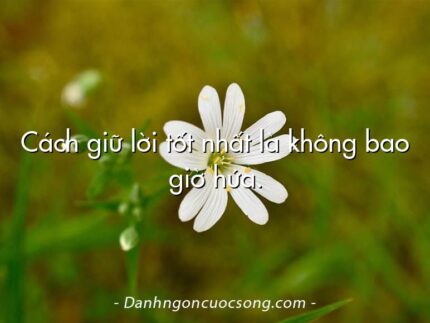 Cách giữ lời tốt nhất là không bao giờ hứa.