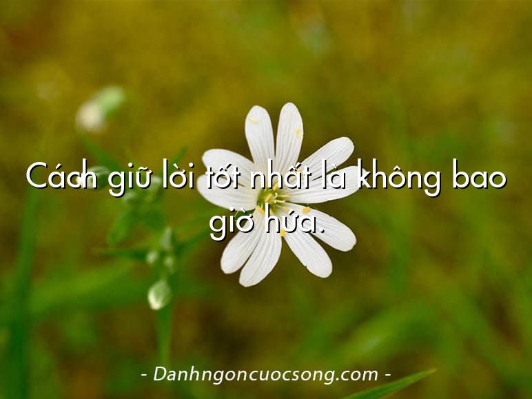 Cách giữ lời tốt nhất là không bao giờ hứa.