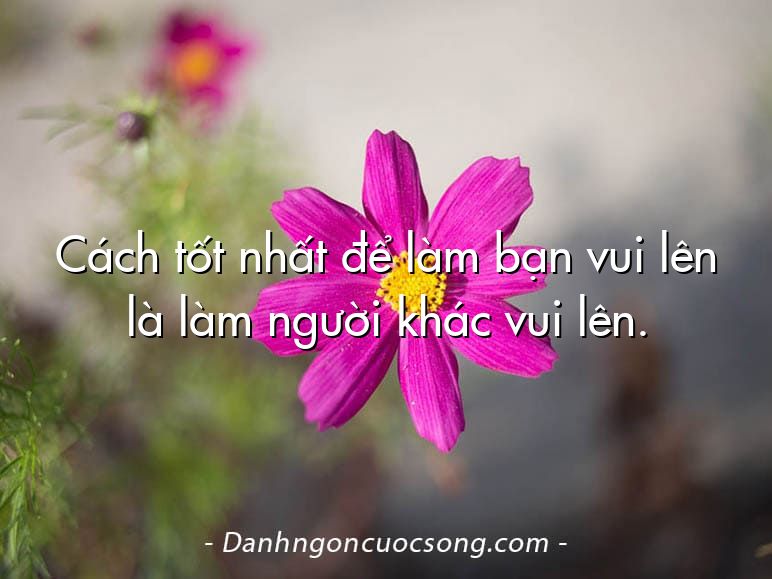 Cách tốt nhất để làm bạn vui lên là làm người khác vui lên.