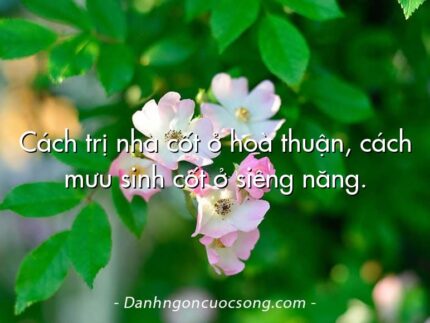 Cách trị nhà cốt ở hoà thuận, cách mưu sinh cốt ở siêng năng.