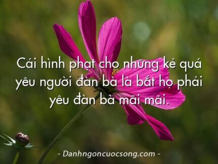 Cái hình phạt cho những kẻ quá yêu người đàn bà là bắt họ phải yêu đàn bà mãi mãi.