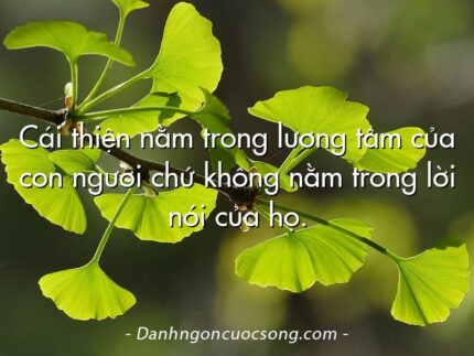 Cái thiện nằm trong lương tâm của con người chứ không nằm trong lời nói của họ.