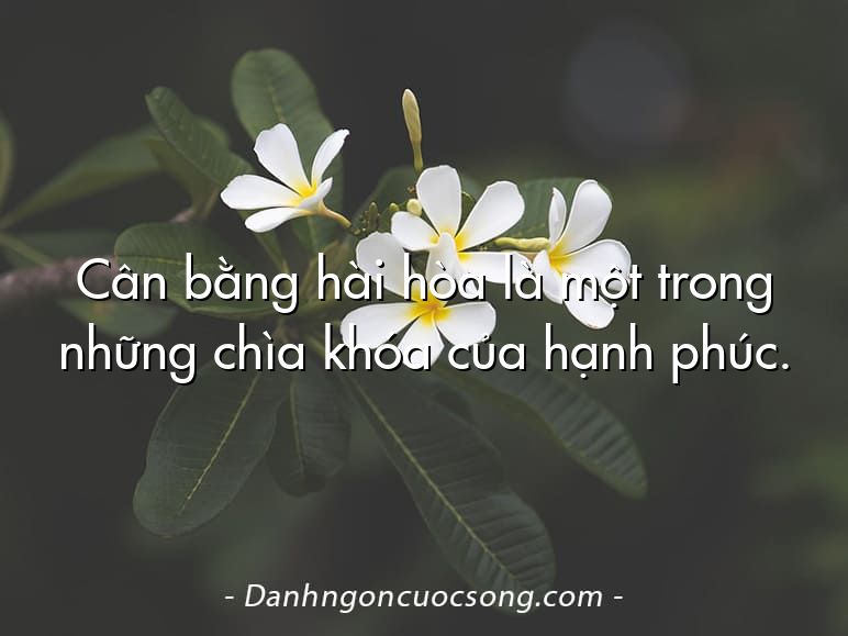 Cân bằng hài hòa là một trong những chìa khóa của hạnh phúc.