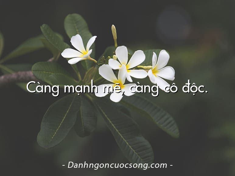 Càng mạnh mẽ, càng cô độc.