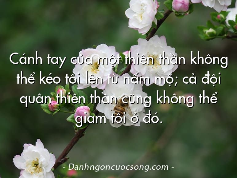 Cánh tay của một thiên thần không thể kéo tôi lên từ nấm mộ; cả đội quân thiên thần cũng không thể giam tôi ở đó.