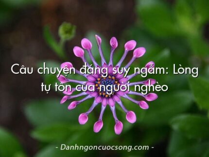 Câu chuyện đáng suy ngẫm: Lòng tự tôn của người nghèo