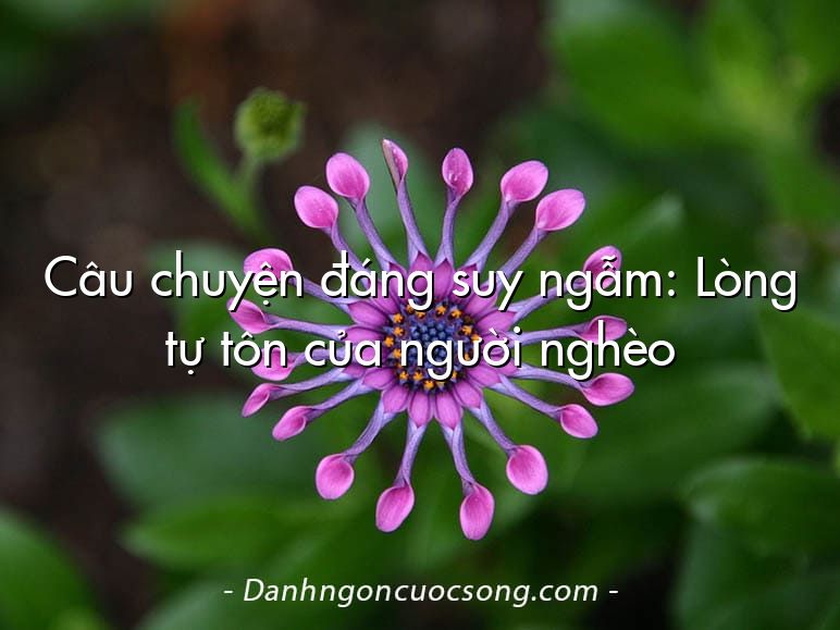 Câu chuyện đáng suy ngẫm: Lòng tự tôn của người nghèo