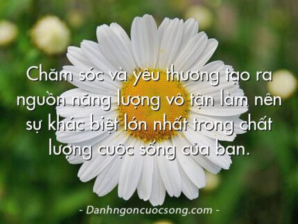 Chăm sóc và yêu thương tạo ra nguồn năng lượng vô tận làm nên sự khác biệt lớn nhất trong chất lượng cuộc sống của bạn.