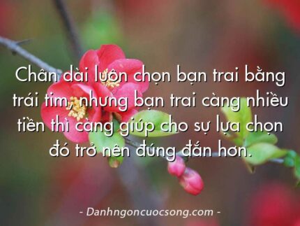 Chân dài luôn chọn bạn trai bằng trái tim, nhưng bạn trai càng nhiều tiền thì càng giúp cho sự lựa chọn đó trở nên đúng đắn hơn.