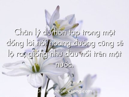 Chân lý dù hỗn tạp trong một đống lời nói hoang đường cũng sẽ lộ ra, giống như dầu nổi trên mặt nước.