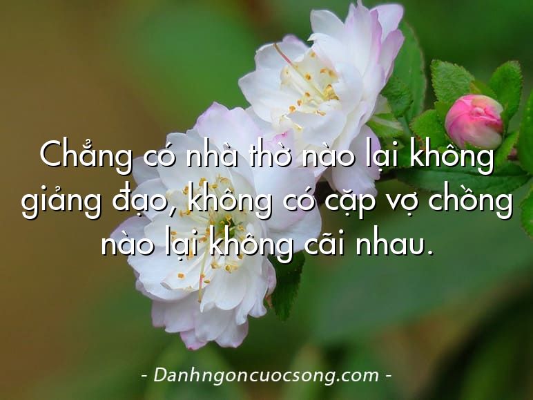 Chẳng có nhà thờ nào lại không giảng đạo, không có cặp vợ chồng nào lại không cãi nhau.