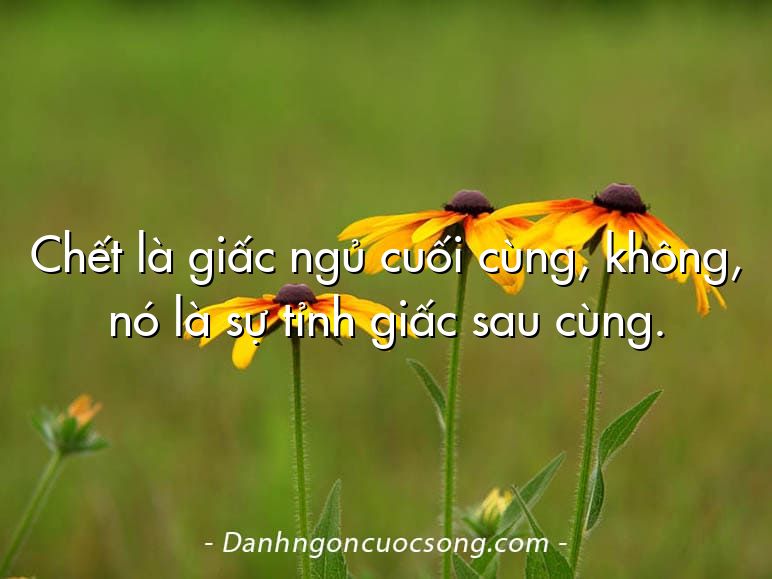 Chết là giấc ngủ cuối cùng, không, nó là sự tỉnh giấc sau cùng.