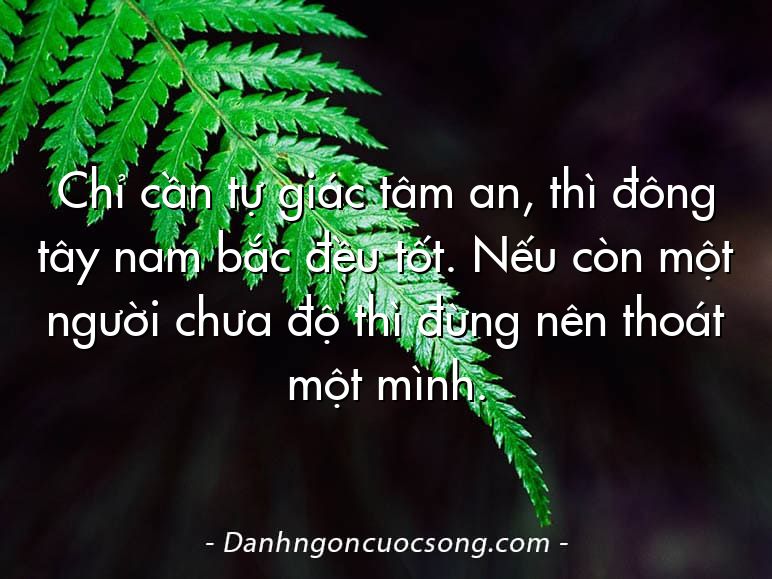 Chỉ cần tự giác tâm an, thì đông tây nam bắc đều tốt. Nếu còn một người chưa độ thì đừng nên thoát một mình.