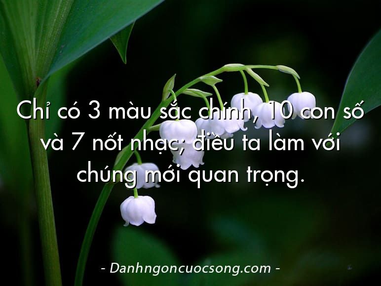 Chỉ có 3 màu sắc chính, 10 con số và 7 nốt nhạc; điều ta làm với chúng mới quan trọng.