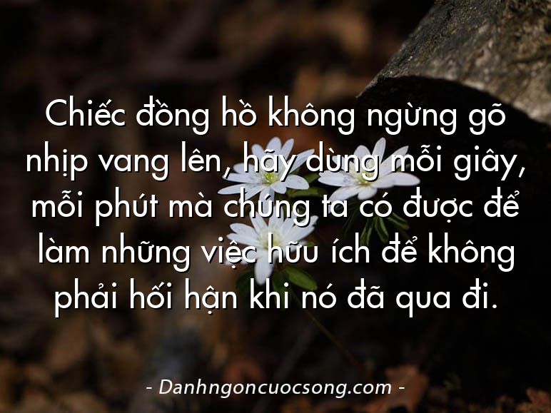 Chiếc đồng hồ không ngừng gõ nhịp vang lên, hãy dùng mỗi giây, mỗi phút mà chúng ta có được để làm những việc hữu ích để không phải hối hận khi nó đã qua đi.