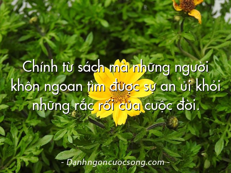 Chính từ sách mà những người khôn ngoan tìm được sự an ủi khỏi những rắc rối của cuộc đời.