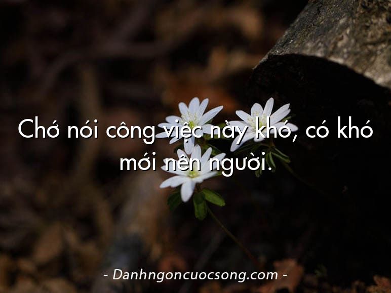 Chớ nói công việc này khó, có khó mới nên người.