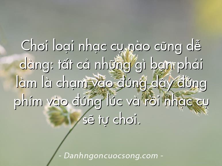 Chơi loại nhạc cụ nào cũng dễ dàng: tất cả những gì bạn phải làm là chạm vào đúng dây đúng phím vào đúng lúc và rồi nhạc cụ sẽ tự chơi.