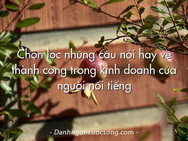 Chọn lọc những câu nói hay về thành công trong kinh doanh của người nổi tiếng