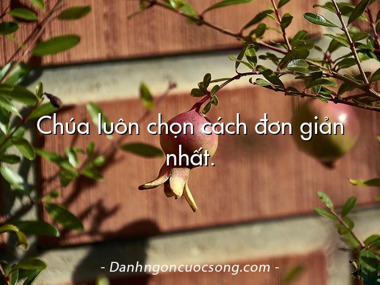 Chúa luôn chọn cách đơn giản nhất.