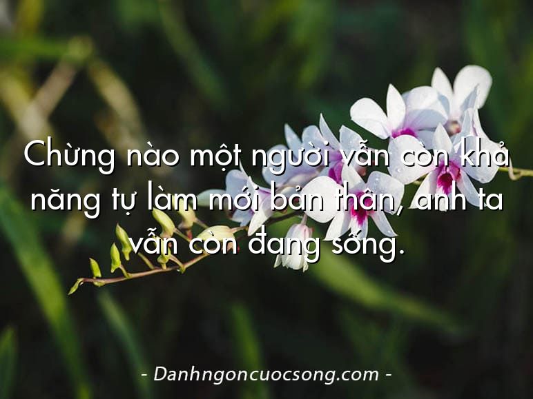 Chừng nào một người vẫn còn khả năng tự làm mới bản thân, anh ta vẫn còn đang sống.