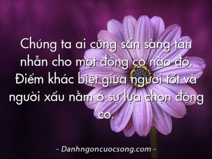 Chúng ta ai cũng sẵn sàng tàn nhẫn cho một động cơ nào đó. Điểm khác biệt giữa người tốt và người xấu nằm ở sự lựa chọn động cơ.