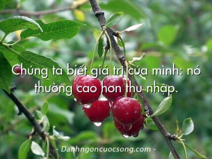 Chúng ta biết giá trị của mình: nó thường cao hơn thu nhập.