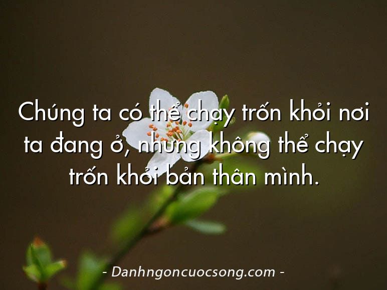 Chúng ta có thể chạy trốn khỏi nơi ta đang ở, nhưng không thể chạy trốn khỏi bản thân mình.