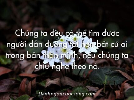 Chúng ta đều có thể tìm được người dẫn đường tốt hơn bất cứ ai trong bản thân mình, nếu chúng ta chịu nghe theo nó.