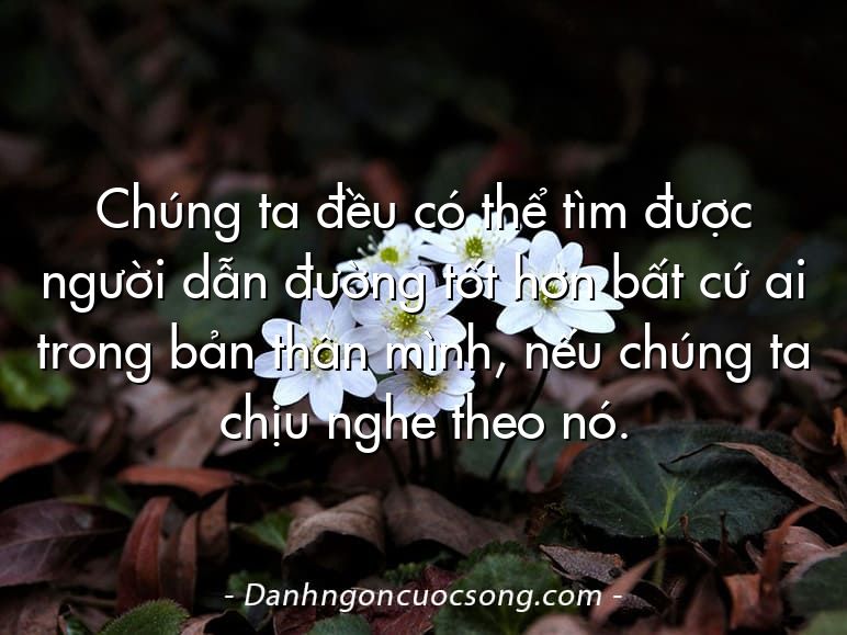 Chúng ta đều có thể tìm được người dẫn đường tốt hơn bất cứ ai trong bản thân mình, nếu chúng ta chịu nghe theo nó.