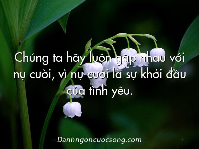 Chúng ta hãy luôn gặp nhau với nụ cười, vì nụ cười là sự khởi đầu của tình yêu.
