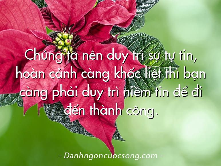 Chúng ta nên duy trì sự tự tin, hoàn cảnh càng khốc liệt thì bạn càng phải duy trì niềm tin để đi đến thành công.