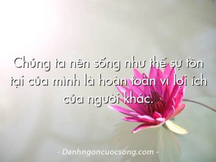 Chúng ta nên sống như thể sự tồn tại của mình là hoàn toàn vì lợi ích của người khác.