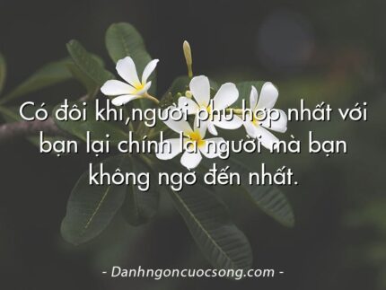 Có đôi khi,người phù hợp nhất với bạn lại chính là người mà bạn không ngờ đến nhất.