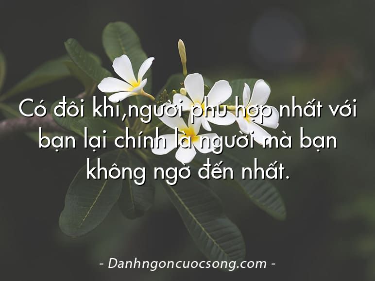 Có đôi khi,người phù hợp nhất với bạn lại chính là người mà bạn không ngờ đến nhất.