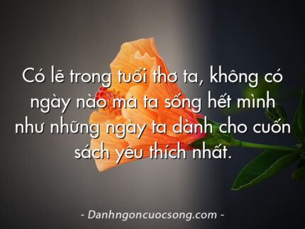Có lẽ trong tuổi thơ ta, không có ngày nào mà ta sống hết mình như những ngày ta dành cho cuốn sách yêu thích nhất.