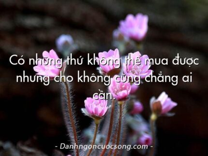 Có những thứ không thể mua được nhưng cho không cũng chẳng ai cần.