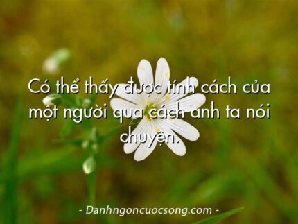 Có thể thấy được tính cách của một người qua cách anh ta nói chuyện.