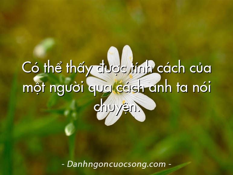 Có thể thấy được tính cách của một người qua cách anh ta nói chuyện.