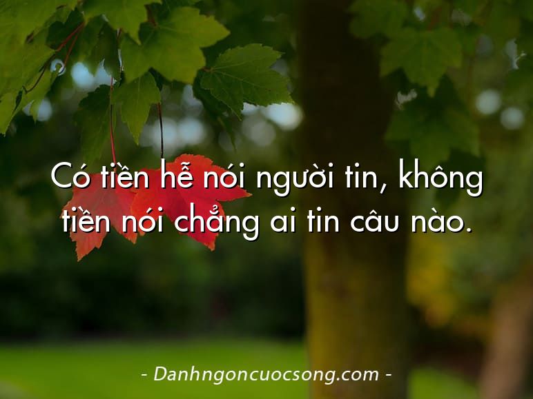 Có tiền hễ nói người tin, không tiền nói chẳng ai tin câu nào.