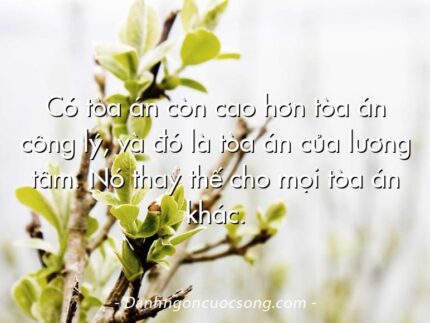 Có tòa án còn cao hơn tòa án công lý, và đó là tòa án của lương tâm. Nó thay thế cho mọi tòa án khác.