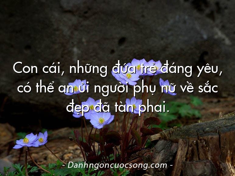 Con cái, những đứa trẻ đáng yêu, có thể an ủi người phụ nữ về sắc đẹp đã tàn phai.