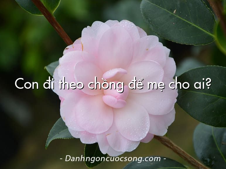 Con đi theo chồng để mẹ cho ai?