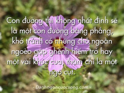 Con đường thì không nhất định sẽ là một con đường bằng phẳng, khó tránh có những chỗ ngoằn ngoèo gập ghềnh hiểm trở hay một vài khúc cua, thậm chí là một ngõ cụt.