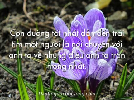 Con đường tốt nhất dẫn đến trái tim một người là nói chuyện với anh ta về những điều anh ta trân trọng nhất.