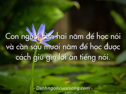 Con người cần hai năm để học nói và cần sáu mươi năm để học được cách giữ gìn lời ăn tiếng nói.