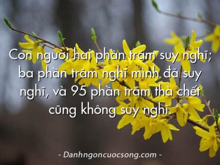 Con người hai phần trăm suy nghĩ; ba phần trăm nghĩ mình đã suy nghĩ, và 95 phần trăm thà chết cũng không suy nghĩ.